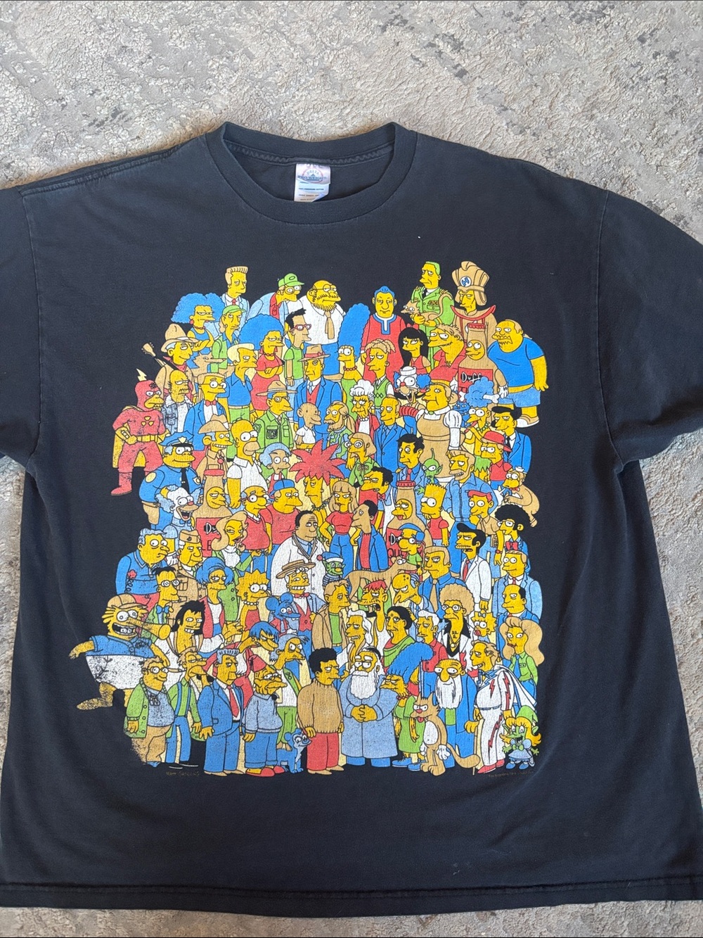 VINTAGE 07 Black The Simpsons Crew Graphic Tee